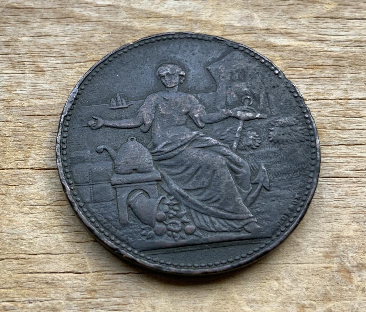 Early J Hurley Wanganui New Zealand token circa 1863 C350